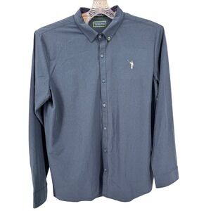 William Murray Golf Shirt XL Mens Long Sleeve Button Down Blue Embroidered‎